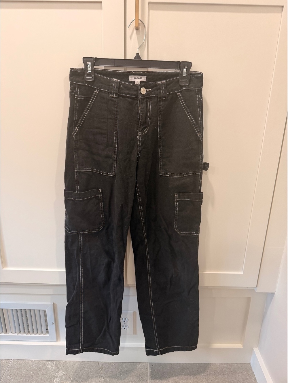 Garage black denim carpenter pants, size 1